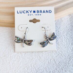 LUCKY BRAND Silver Dragonfly Drop Earrings Hypoallergenic Jewelry